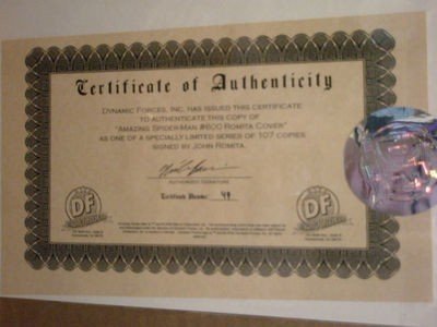 AMS 600 certificato di autenticità