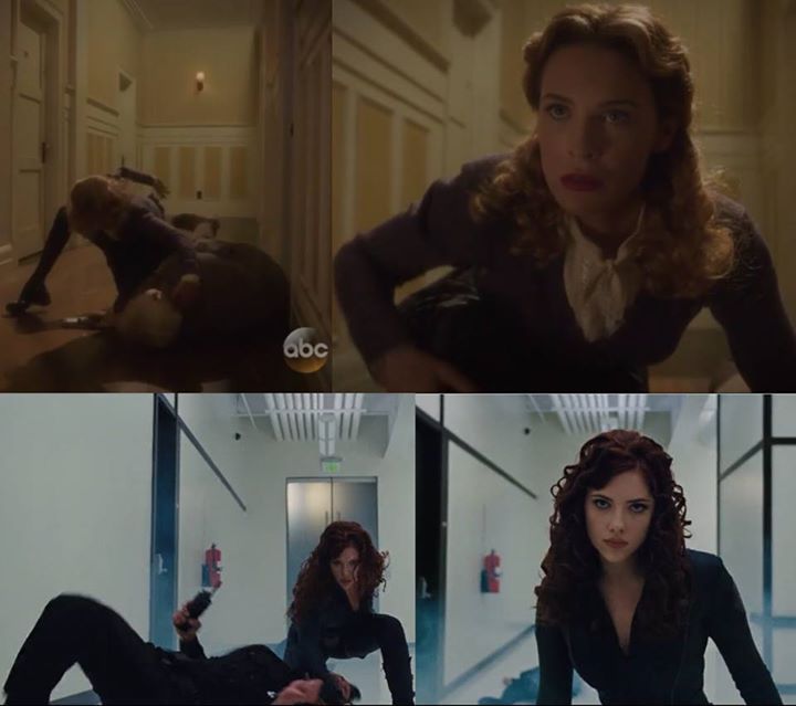 Dottie Underwood in 'Agent Carter' e Natasha Romanoff in 'Iron Man 2' a confronto.